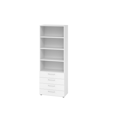 Regalschrank V9 Advanced V968S4/W/W/BS, nein, 6 OH, wei&szlig;, 80x215,6x41,7cm (BxHxT)