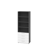 Regalschrank V9 Advanced V968S4/G/W/BS, nein, 6 OH, wei&szlig;/graphit, 80x215,6x41,7cm (BxHxT)
