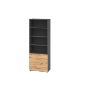 Regalschrank V9 Advanced V968S4/G/R/BS, nein, 6 OH, asteiche/graphit, 80x215,6x41,7cm (BxHxT)