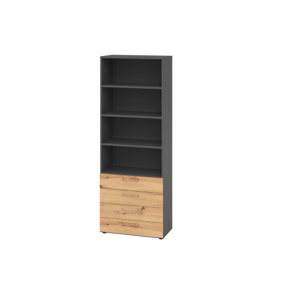 4032062309254 - Regalschrank V9 Advanced V968S4 G R BS nein 6 OH asteiche graphit 80x2156x417cm (BxHxT) 4032062309254 Hammerbacher