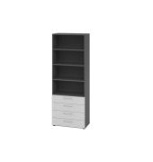 Regalschrank V9 Advanced V968S4/G/5/BS, nein, 6 OH, grau/graphit, 80x215,6x41,7cm (BxHxT)