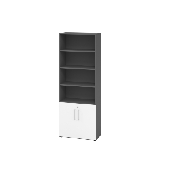 4032062309346 - Regalschrank V9 Advanced V968T2 G W BS abschließbar 6 OH weiß graphit 80x2156x417cm (BxHxT) 4032062309346 Hammerbacher