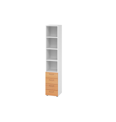 Regalschrank V9 Advanced V964S4/W/6/BS, nein, 6 OH, buche/wei&szlig;, 40x215,6x41,7cm (BxHxT)