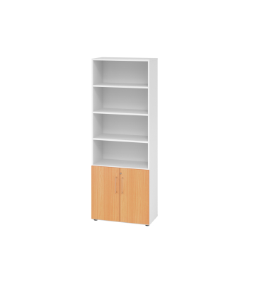 Regal 6OH Türen 2OH ws/Buche