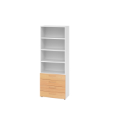 Regalschrank V9 Advanced V968S4/W/6/BS, nein, 6 OH, buche/wei&szlig;, 80x215,6x41,7cm (BxHxT)