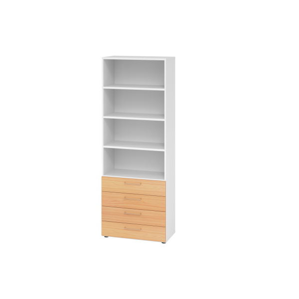 4032062324639 - Regalschrank V9 Advanced V968S4 W 6 BS nein 6 OH buche weiß 80x2156x417cm (BxHxT) 4032062324639 Hammerbacher