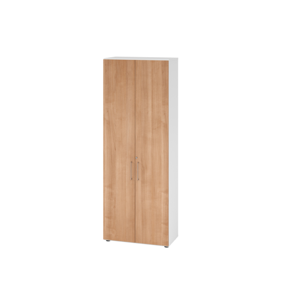 4032062324868 - Flügeltürenschrank V9 Advanced V968T6 W N BS abschließbar nussbaum weiß 80x2156x417cm (BxHxT) 4032062324868 Hammerbacher