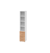 Regalschrank V9 Advanced V964S4/W/N/BS, nein, 6 OH, nussbaum/wei&szlig;, 40x215,6x41,7cm (BxHxT)