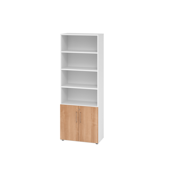 4032062324998 - Regalschrank V9 Advanced V968T2 W N BS abschließbar 6 OH nussbaum weiß 80x2156x417cm (BxHxT) 4032062324998 Hammerbacher