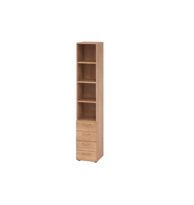 Regalschrank V9 Advanced V964S4/N/N/BS, nein, 6 OH, nussbaum, 40x215,6x41,7cm (BxHxT)