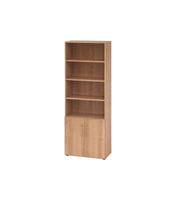 Regalschrank V9 Advanced V968T2/N/N/BS, abschlie&szlig;bar, 6 OH, nussbaum, 80x215,6x41,7cm (BxHxT)