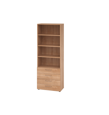 Regalschrank V9 Advanced V968S4/N/N/BS, nein, 6 OH, nussbaum, 80x215,6x41,7cm (BxHxT)