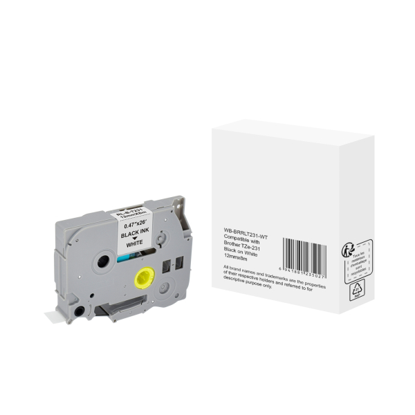 6941881235027 -  Schriftband TZE-231 12mm x 8m schwarz weiß laminiert kompatibel zu P-touch TZe-231 6941881235027 without brand