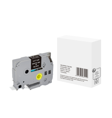Schriftband TZE-335, 12mm x 8m, wei&szlig;/schwarz, laminiert, kompatibel zu P-touch TZe-335