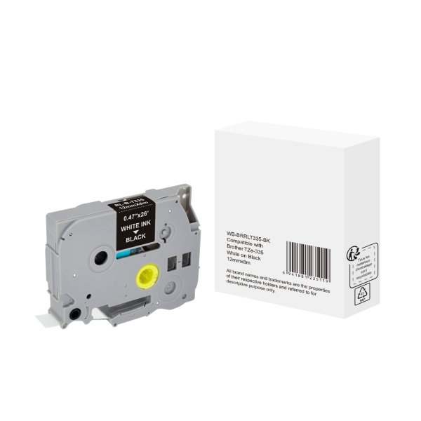 6941881235119 -  Schriftband TZE-335 12mm x 8m weiß schwarz laminiert kompatibel zu P-touch TZe-335 6941881235119 without brand