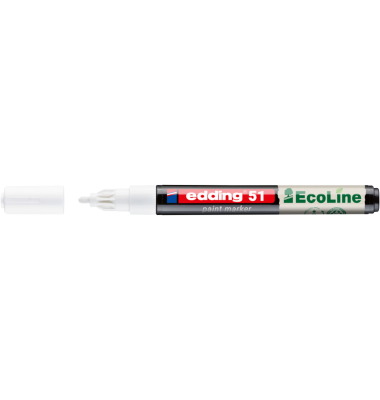Lackmarker EcoLine, 4-51-049, Stift, wei&szlig;, 1-2mm Rundspitze