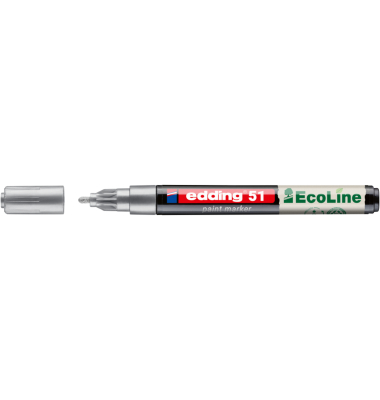 Lackmarker EcoLine, 4-51-054, Stift, silber, 1-2mm Rundspitze