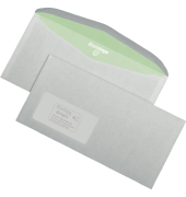 Kuvertierhüllen 30005402, Din Lang+ (C6/5), 229x114mm, mit Fenster, nassklebend, 80g, grau