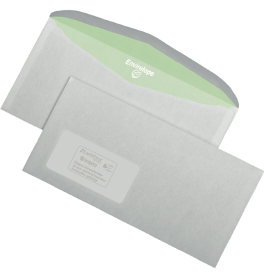 Kuvertierhüllen 30005402, Din Lang+ (C6/5), 229x114mm, mit Fenster, nassklebend, 80g, grau