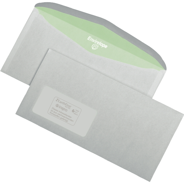 4003928702441 - Kuvertierhüllen 30005402 Din Lang+ (C6 5) 229x114mm ASK mit Fenster nassklebend 80g grau 4003928702441 1000 Stück