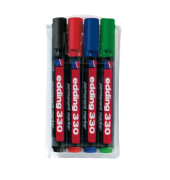 Permanentmarker-Set 330, 4-330-4, Pack, 4-farbig sortiert, 1-5mm Keilspitze