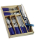 Besteckset Milano blau/silber Kunststoff/Edelstahl 37-teilig