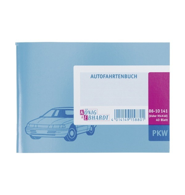 Fahrtenbuch PKW 148x105mm 40 Blatt