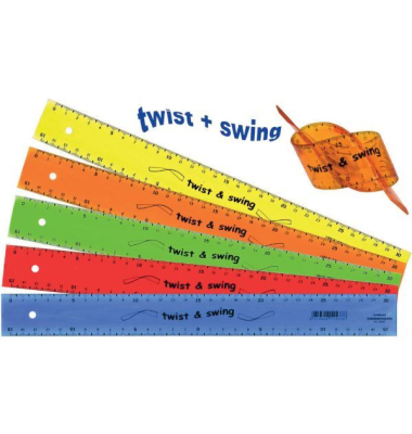 Kunststoff-Lineal Twist'n Swing 9040 farbig sortiert 30cm Kunststoff-Lineal Twist'n Swing 9040 farbig sortiert 30cm