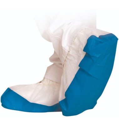Einwegüberschuhe, weiß/blau