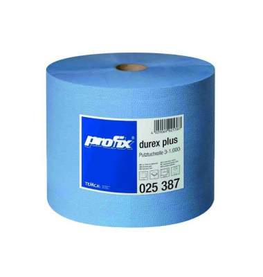 Wischtuchrolle Durex Plus 025387, 1000 T&uuml;cher, 33cm x 360m, blau