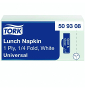 Serviette, Universal, 1lagig, 1/8 Falz, 33 x 33 cm, weiß