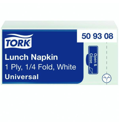 Serviette, Universal, 1lagig, 1/8 Falz, 33 x 33 cm, weiß