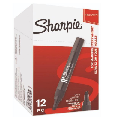 Permanentmarker W10, Keilspitze, Schreibf.: schwarz