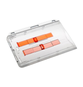 Tragebox ID 38D m.rot.Schieber transp. f.2 Ausweise quer