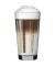 Glas Latte Macchiato, Glas, rund, 370 ml, weißbraun, transparent