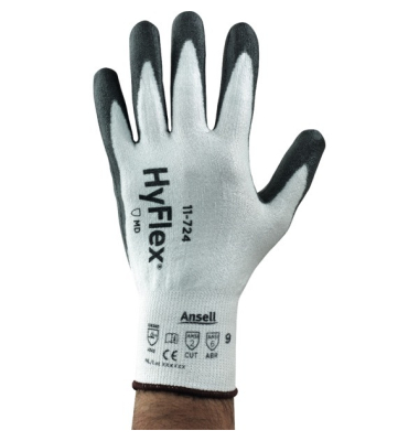 Arbeitshandschuhe HyFlex, Polyurethan, schwarz/weiß, Größe 9 / L