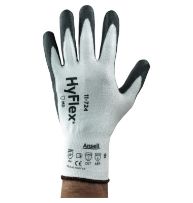 Arbeitshandschuhe HyFlex, Polyurethan, schwarz/weiß, Größe 10 / XL