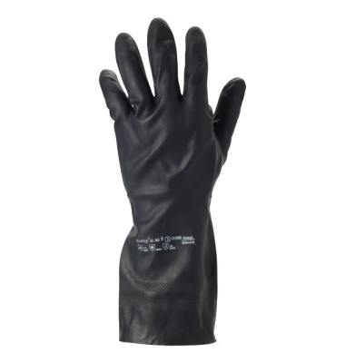 Chemikalienschutzhandschuhe AlphaTec, Naturgummilatex-/Neoprenmischung, schwarz, Größe 10 / XL