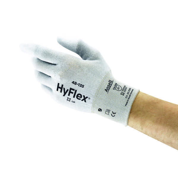 12 Stück Ansell Arbeitshandschuhe HyFlex, Polyurethan, weiß, Größe 7 / S 0076490446628 Ansell