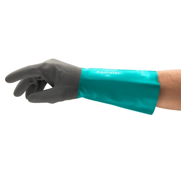 6 Stück Ansell Chemikalienschutzhandschuhe AlphaTec, Nitril, schwarz/grün, Größe 9 / L 0076490463045 Ansell