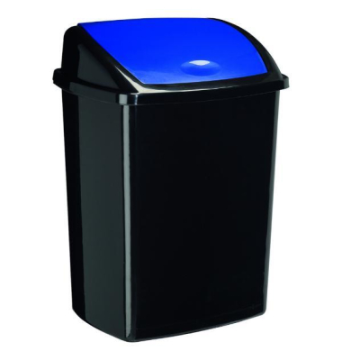 Abfalleimer, PP, 50 l, 405 x 310 x 685 mm, schwarzblau