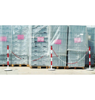 Absperrkette, Erweiterung, Metall, L: 2,5 m, rotweiß