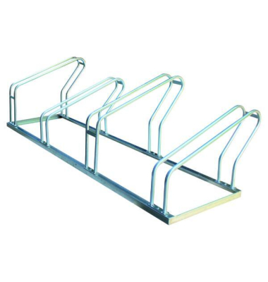 Fahrradständer, fest, Stahl, 150 x 41 x 30 cm, 4 Plätze, silber