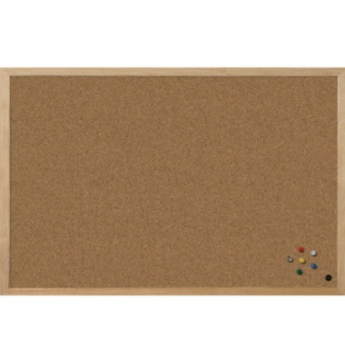 Pinnwand Basic, MC060012010, 80x60cm (BxH), Kork, Holzrahmen