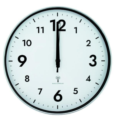 Wanduhr, Batteriebetrieb, Funk, Ø: 31 cm, ABSPC, silber, Ziffernblatt Wanduhr, Batteriebetrieb, Funk, Ø: 31 cm, ABSPC, silber, Ziffernblatt