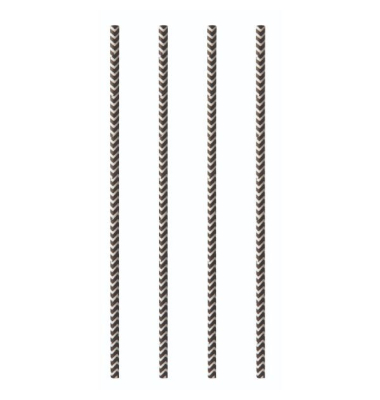 Trinkhalm pure, Ø: 6 mm, L: 20 cm, schwarzweiß, zickzack