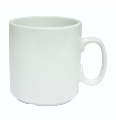 Kaffeebecher Kim, spülmaschinengeeignet, Porzellan, rund, 260 ml, weiß