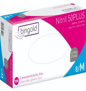 Einweghandschuhe Nitril 50Plus, Nitril, lebensmittelecht, blau, Gr&ouml;&szlig;e 8 / M,