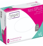Einweghandschuhe Nitril 50Plus, Nitril, lebensmittelecht, blau, Gr&ouml;&szlig;e 9 / L,