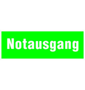Schild, Notausgang, sk, Kst., 297 x 105 mm, grünweiß